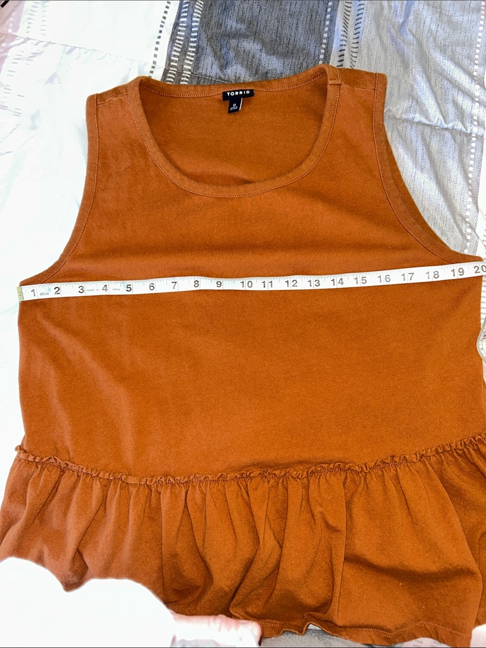 torrid Rust Orange Sleeveless Peplum Tank size 0x - Picture 7 of 8